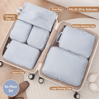 6-Piece Travel Packing Cube Set in Blue