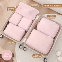 6-Piece Travel Packing Cube Set in Pink