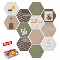 12-Pack Hexagon Felt Acoustic Wall Panels in Combo 3