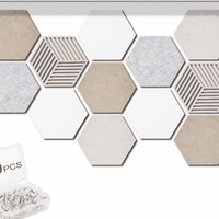 12-Pack Hexagon Felt Acoustic Wall Panels in Combo 6