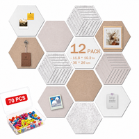 12-Pack Hexagon Felt Acoustic Wall Panels in Combo 4