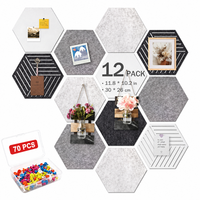 12-Pack Hexagon Felt Acoustic Wall Panels in Combo 5
